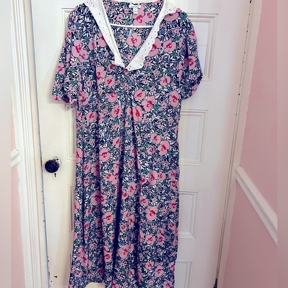 ASOS Neon Rose Plus midi tea dress